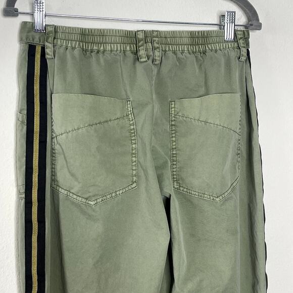 ZADIG & VOLTAIRE PAMELA COTTON TROUSER STRIPE GREEN PANTS SIZE 40 - Picture 9 of 12